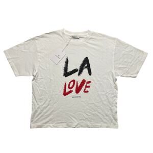 BNWT Anine Bing LA Love White Graphic Cohen T-Shirt S